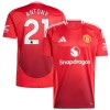 Maglia ufficiale Manchester United Antony 21 Casa 2024-25 per Uomo